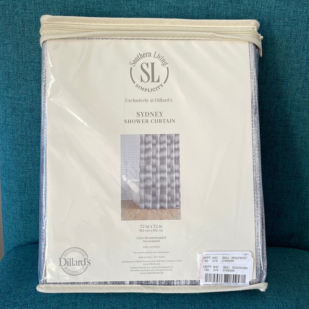 Southern Living Sydney Grey Shower Curtain